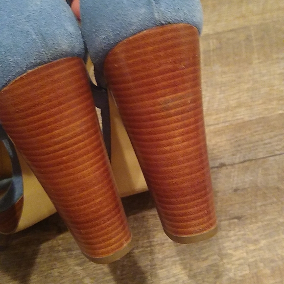 Michael Michael Kors Berkeley Sandal Suede Size 7.5 Blue - Picture 12 of 16